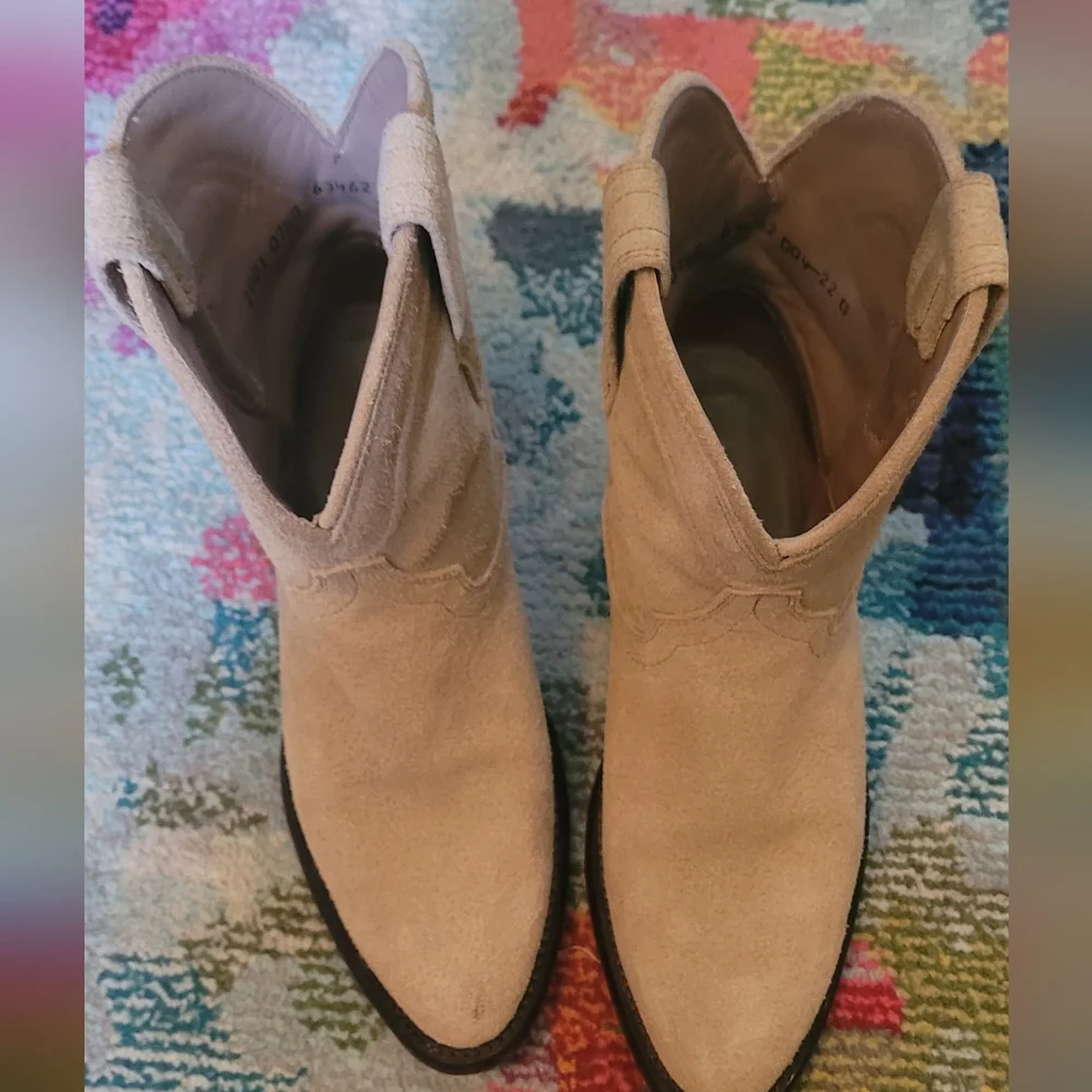 Tecovas Tan Cowboy Western Boots Suede The Lucy - Picture 2 of 12